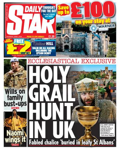 Daily Star (UK) Newspaper Front Page for 5 June 2025