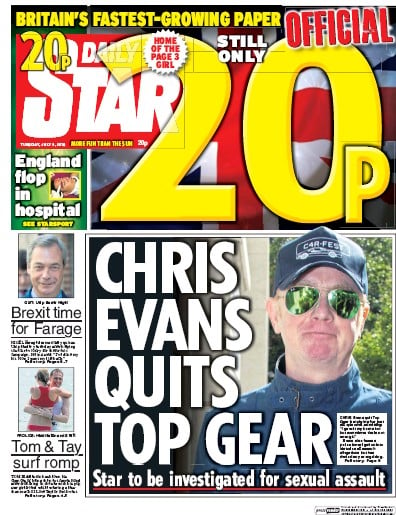 Daily Star Newspaper Front Page for 5 July 2016