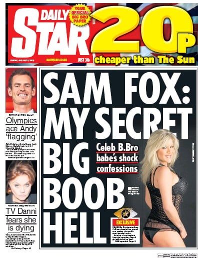 Daily Star Newspaper Front Page for 5 August 2016