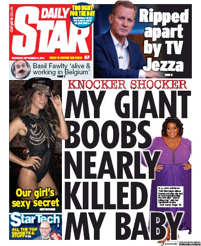 Daily Star Newspaper Front Page for 5 September 2019