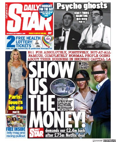 Daily Star Newspaper Front Page for 5 September 2020