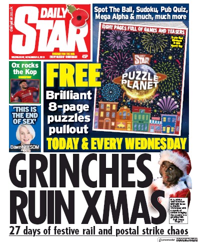 Daily Star Newspaper Front Page for 6 November 2019