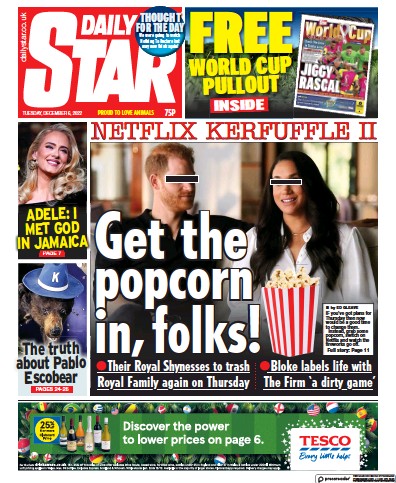 Daily Star Newspaper Front Page for 6 December 2022