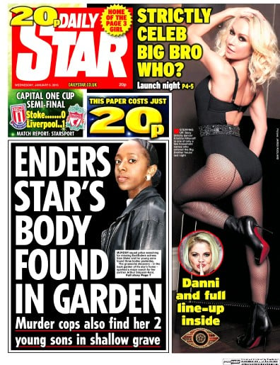 Daily Star Newspaper Front Page for 6 January 2016