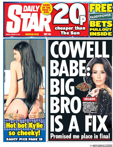 Daily Star Newspaper Front Page for 6 January 2017