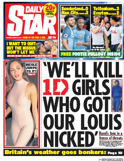 Daily Star Newspaper Front Page for 6 March 2017