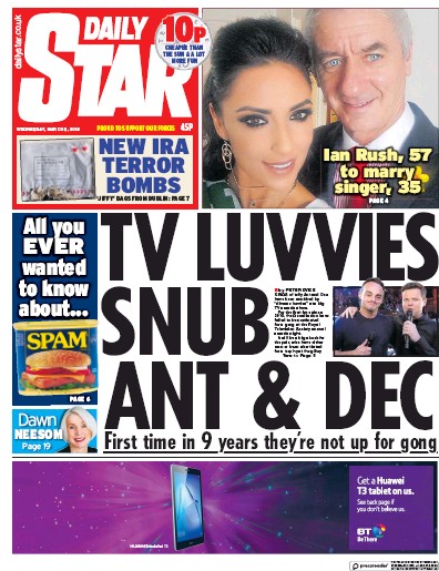 Daily Star (UK) Newspaper Front Page for 6 March 2019