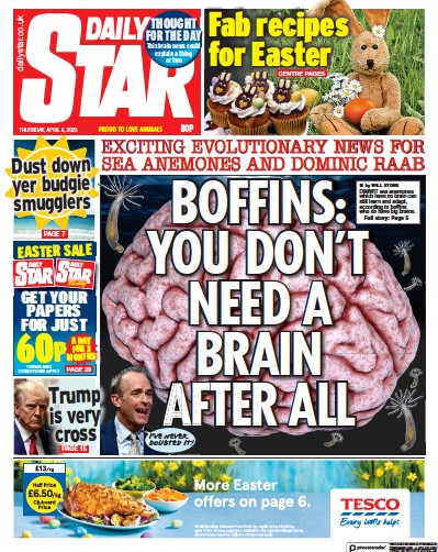 Daily Star (UK) Newspaper Front Page for 6 April 2023