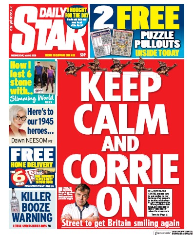 Daily Star (UK) Newspaper Front Page for 6 May 2020