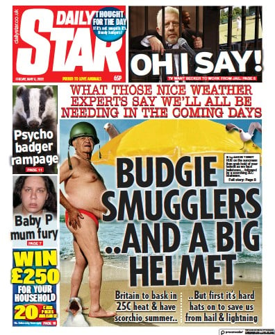 Daily Star (UK) Newspaper Front Page for 6 May 2022