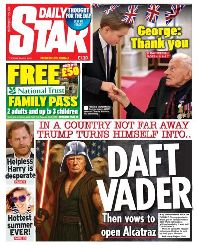 Daily Star (UK) Newspaper Front Page for 6 May 2025