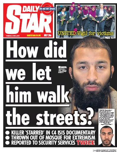 Daily Star Newspaper Front Page for 6 June 2017