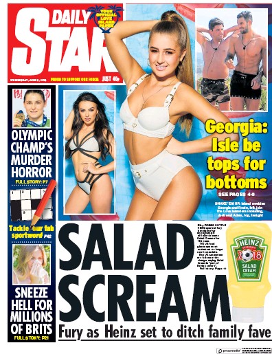 Daily Star Newspaper Front Page for 6 June 2018