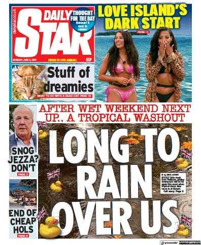 Daily Star (UK) Newspaper Front Page for 6 June 2022
