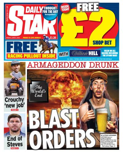 Daily Star (UK) Newspaper Front Page for 6 June 2025