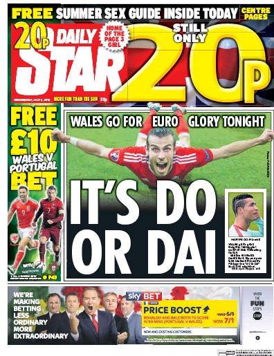 Daily Star Newspaper Front Page for 6 July 2016