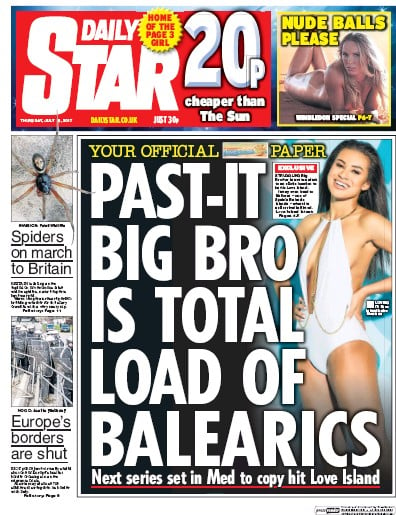 Daily Star Newspaper Front Page for 6 July 2017