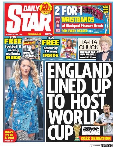 Daily Star Newspaper Front Page for 7 October 2017