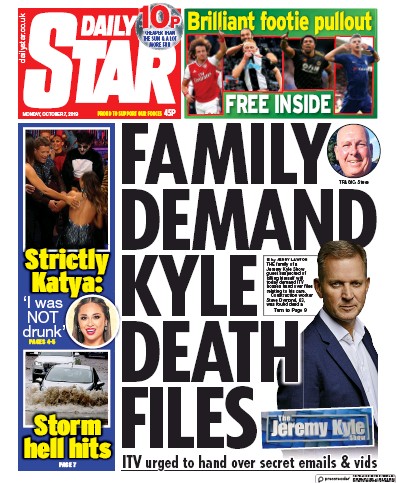 Daily Star Newspaper Front Page for 7 October 2019