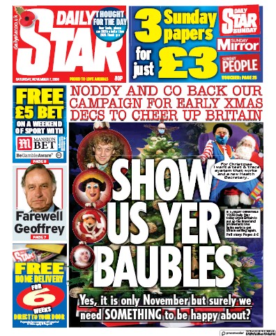 Daily Star Newspaper Front Page for 7 November 2020
