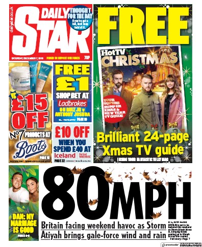 Daily Star Newspaper Front Page for 7 December 2019