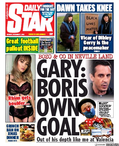 Daily Star Newspaper Front Page for 7 December 2020