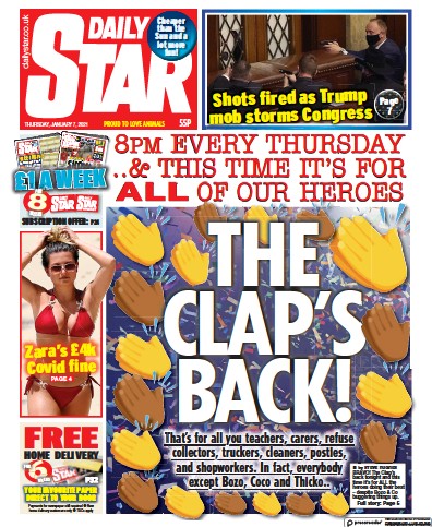 Daily Star Newspaper Front Page for 7 January 2021