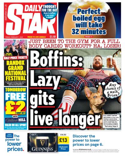 Daily Star (UK) Newspaper Front Page for 7 February 2025