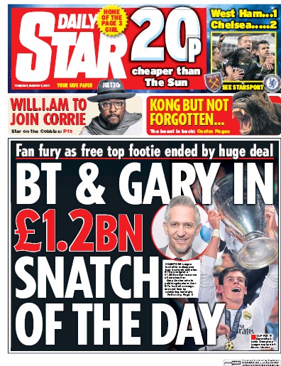 Daily Star Newspaper Front Page for 7 March 2017