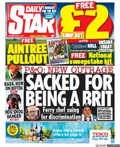 Daily Star Newspaper Front Page for 7 April 2022