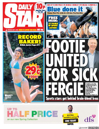 Daily Star Newspaper Front Page for 7 May 2018