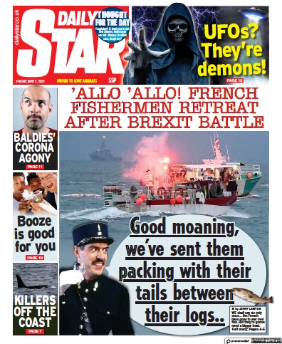 Daily Star (UK) Newspaper Front Page for 7 May 2021