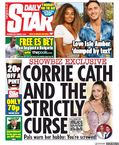 Daily Star Newspaper Front Page for 7 September 2019
