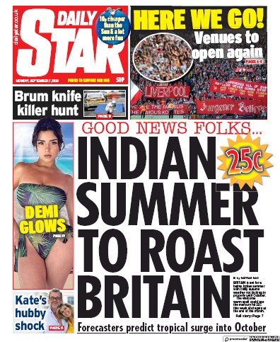 Daily Star Newspaper Front Page for 7 September 2020