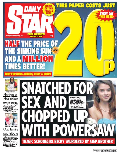 Daily Star Newspaper Front Page for 8 October 2015