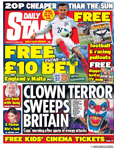 Daily Star Newspaper Front Page for 8 October 2016