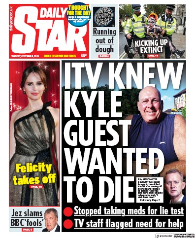 Daily Star Newspaper Front Page for 8 October 2019