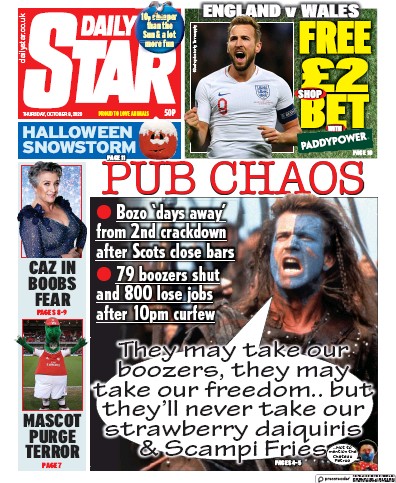 Daily Star Newspaper Front Page for 8 October 2020