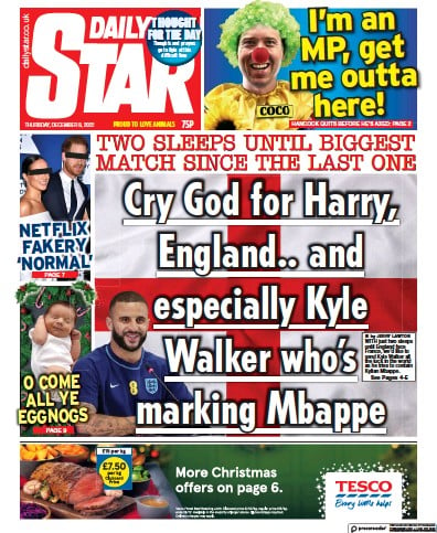 Daily Star Newspaper Front Page for 8 December 2022