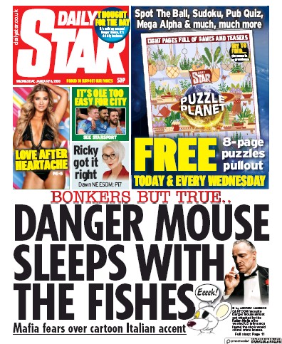 Daily Star Newspaper Front Page for 8 January 2020