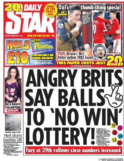 Daily Star Newspaper Front Page for 8 February 2016