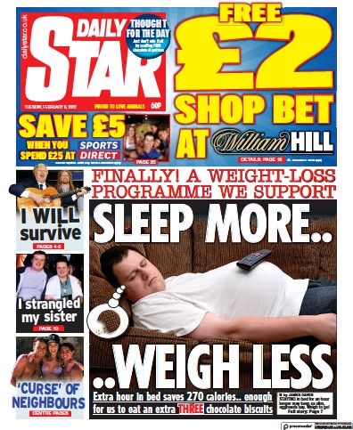 Daily Star Newspaper Front Page for 8 February 2022