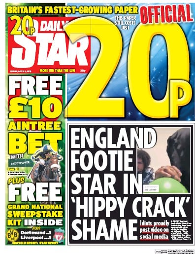 Daily Star Newspaper Front Page for 8 April 2016