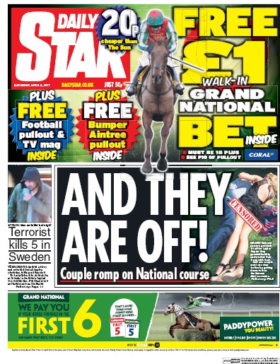 Daily Star Newspaper Front Page for 8 April 2017