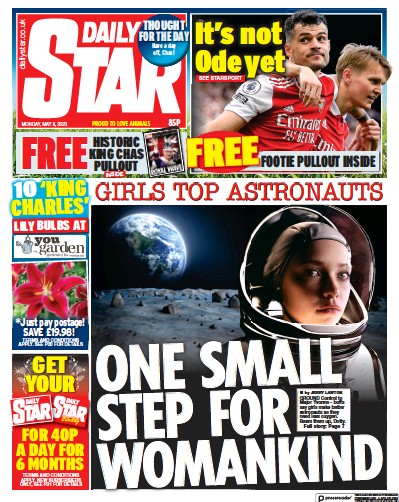 Daily Star (UK) Newspaper Front Page for 8 May 2023