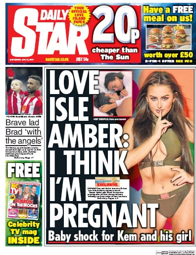 Daily Star Newspaper Front Page for 8 July 2017