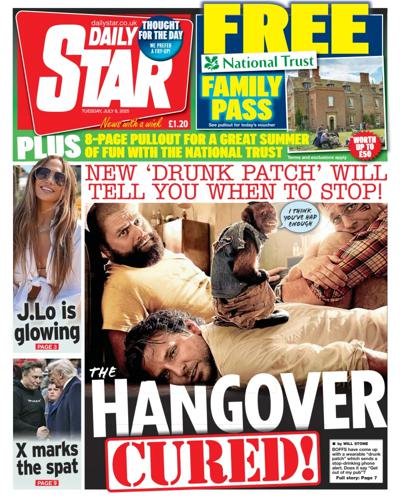 Daily Star (UK) Newspaper Front Page for 8 July 2025