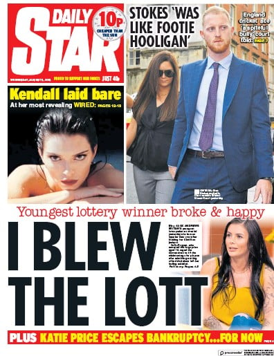 Daily Star Newspaper Front Page for 8 August 2018