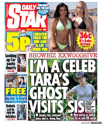 Daily Star Newspaper Front Page for 8 August 2020