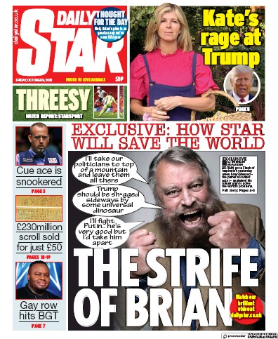 Daily Star Newspaper Front Page for 9 October 2020